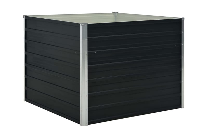 Upphöjd odlingslåda antracit 100x100x77 cm galvaniserat stål - Grå - Utemöbler - Övrigt utemöbler - Tillbehör utomhus - Utomhuskrukor