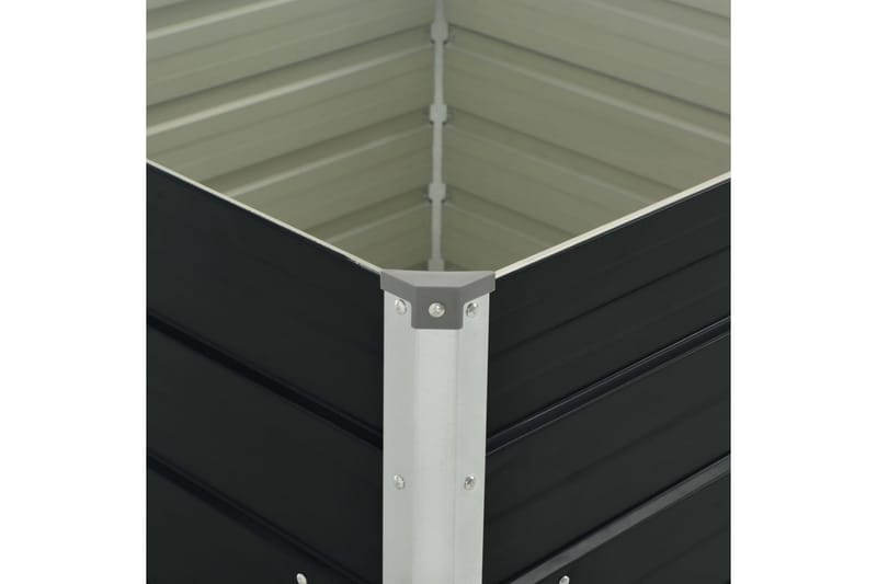 Upphöjd odlingslåda antracit 100x100x77 cm galvaniserat stål - Grå - Utemöbler - Övrigt utemöbler - Tillbehör utomhus - Utomhuskrukor