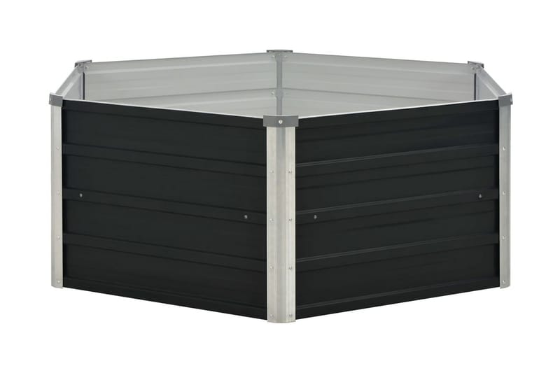 Upphöjd odlingslåda antracit 129x129x45 cm galvaniserat stål - Grå - Utemöbler - Övrigt utemöbler - Tillbehör utomhus - Utomhuskrukor