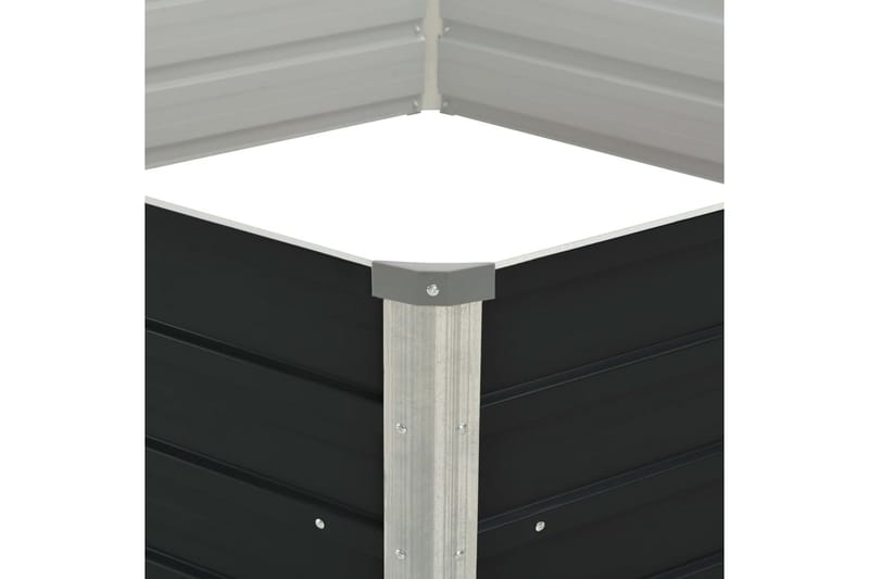 Upphöjd odlingslåda antracit 129x129x45 cm galvaniserat stål - Grå - Utemöbler - Övrigt utemöbler - Tillbehör utomhus - Utomhuskrukor