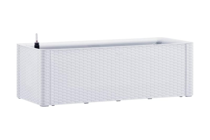 Upphöjd odlingslåda med självbevattning vit 100x43x33 cm - Vit - Utemöbler - Övrigt utemöbler - Tillbehör utomhus - Utomhuskrukor