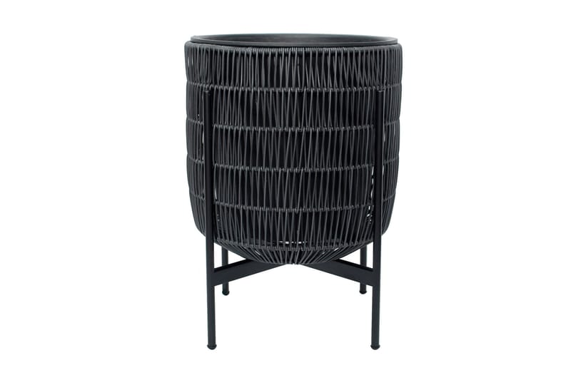 Wicker Blomkruka på stativ 30x30xH38 cm Svart - Utemöbler - Övrigt utemöbler - Tillbehör utomhus - Utomhuskrukor
