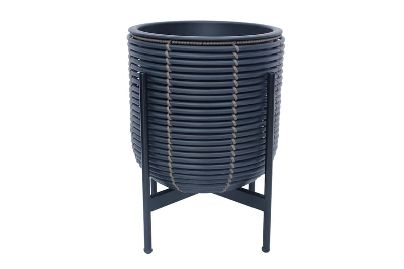 Wicker Blomkruka på stativ 30x30xH38 cm Svart - Utemöbler - Övrigt utemöbler - Tillbehör utomhus - Utomhuskrukor