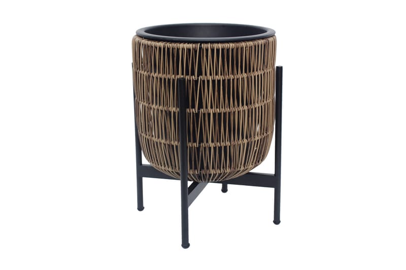 Wicker Blomkruka på stativ 30x30xH38 cm Ljusbrun - Stor blomkruka - Utomhuskrukor