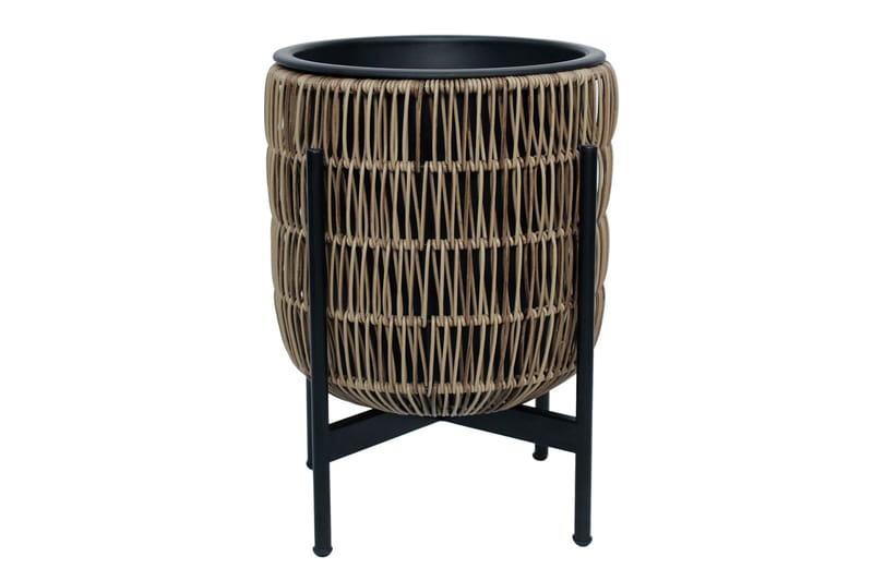 Wicker Blomkruka på stativ 30x30xH38 cm Ljusbrun - Utemöbler - Övrigt utemöbler - Tillbehör utomhus - Utomhuskrukor