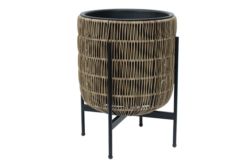 Wicker Blomkruka på stativ 38x38xH49 cm Ljusbrun - Stor blomkruka - Utomhuskrukor