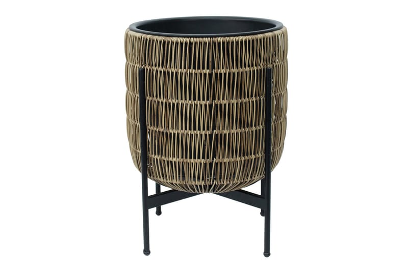 Wicker Blomkruka på stativ 38x38xH49 cm Ljusbrun - Stor blomkruka - Utomhuskrukor