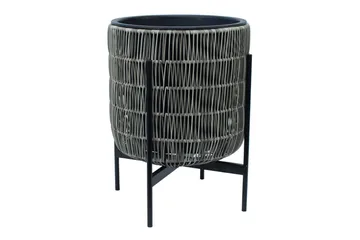 Wicker Blomkruka på stativ 38x38xH49 cm Grå - Utemöbler - Övrigt utemöbler - Tillbehör utomhus - Utomhuskrukor