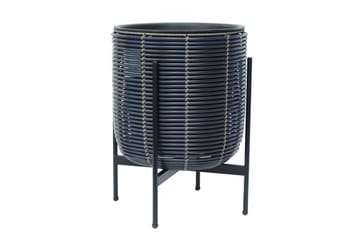 Wicker Blomkruka på stativ 38x38xH49 cm Svart - Utemöbler - Övrigt utemöbler - Tillbehör utomhus - Utomhuskrukor