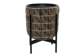 Wicker Blomkruka på stativ 30x30xH38 cm Ljusbrun - Utemöbler - Övrigt utemöbler - Tillbehör utomhus - Utomhuskrukor