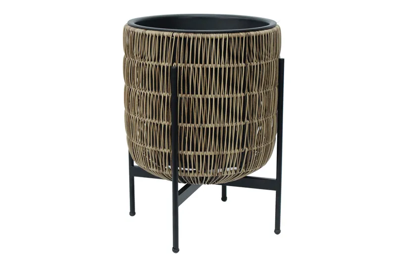 Wicker Blomkruka på stativ 38x38xH49 cm Ljusbrun - Utemöbler - Övrigt utemöbler - Tillbehör utomhus - Utomhuskrukor
