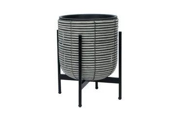 Wicker Blomkruka på stativ 30x30xH38 cm Grå - Utemöbler - Övrigt utemöbler - Tillbehör utomhus - Utomhuskrukor