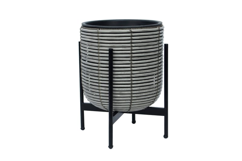 Wicker Blomkruka på stativ 30x30xH38 cm Grå, undefined