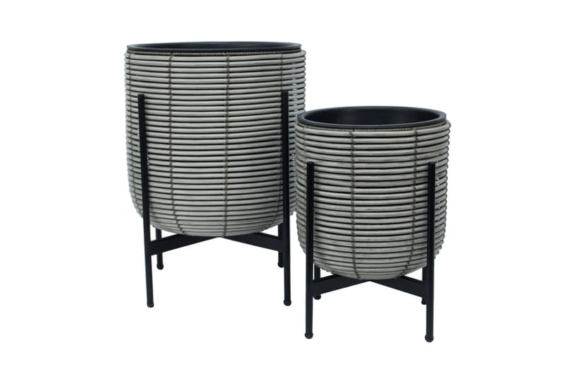 Wicker Blomkruka på stativ 38x38xH49 cm Grå - Utemöbler - Övrigt utemöbler - Tillbehör utomhus - Utomhuskrukor