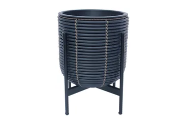 Wicker Blomkruka på stativ 30x30xH38 cm Svart - Utemöbler - Övrigt utemöbler - Tillbehör utomhus - Utomhuskrukor