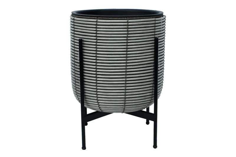 Wicker Blomkruka på stativ 38x38xH49 cm Grå - Utemöbler - Övrigt utemöbler - Tillbehör utomhus - Utomhuskrukor