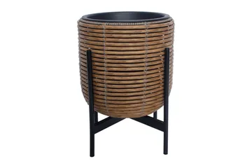 Wicker Blomkruka på stativ 30x30xH38 cm Brun - Utemöbler - Övrigt utemöbler - Tillbehör utomhus - Utomhuskrukor