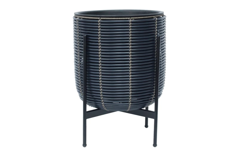 Wicker Blomkruka på stativ 38x38xH49 cm Svart - Utemöbler - Övrigt utemöbler - Tillbehör utomhus - Utomhuskrukor