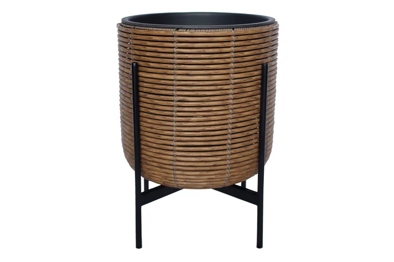 Wicker Blomkruka på stativ 38x38xH49 cm Brun - Utemöbler - Övrigt utemöbler - Tillbehör utomhus - Utomhuskrukor