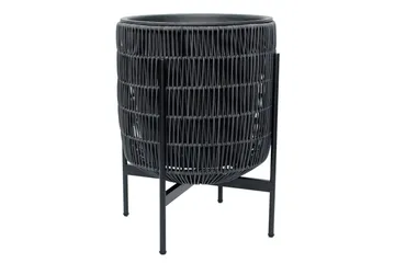 Wicker Blomkruka på stativ 38x38xH49 cm Svart - Utemöbler - Övrigt utemöbler - Tillbehör utomhus - Utomhuskrukor