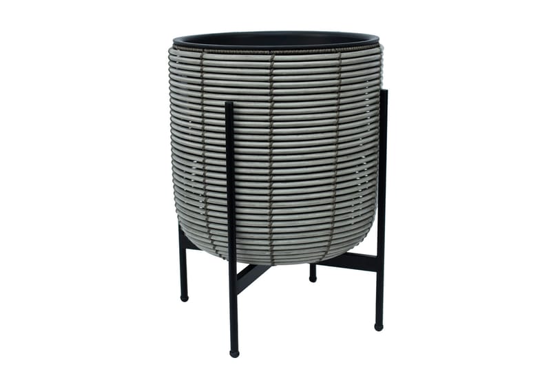 Wicker Blomkruka på stativ 38x38xH49 cm Grå, undefined