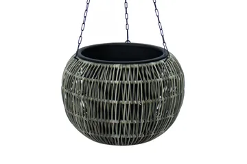 Wicker Hängande Kruka D32xH22 cm Grå - Utemöbler - Övrigt utemöbler - Tillbehör utomhus - Utomhuskrukor