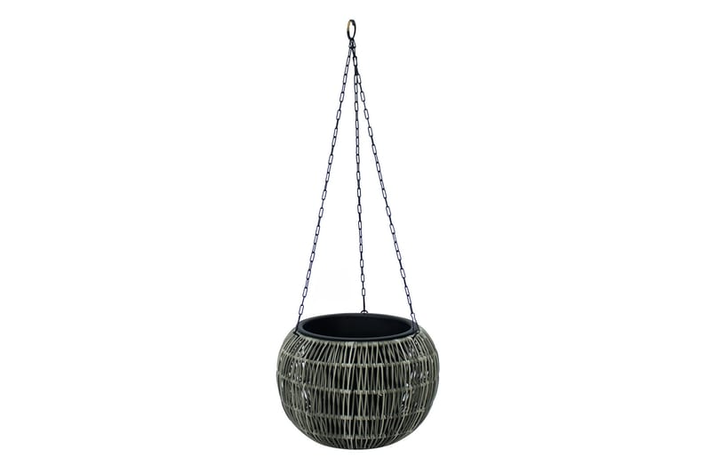 Wicker Hängande Kruka D32xH22 cm Grå - Utemöbler - Övrigt utemöbler - Tillbehör utomhus - Utomhuskrukor