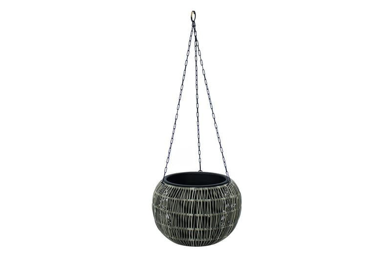 Wicker Hängande Kruka D32xH22 cm Grå - Stor blomkruka - Utomhuskrukor