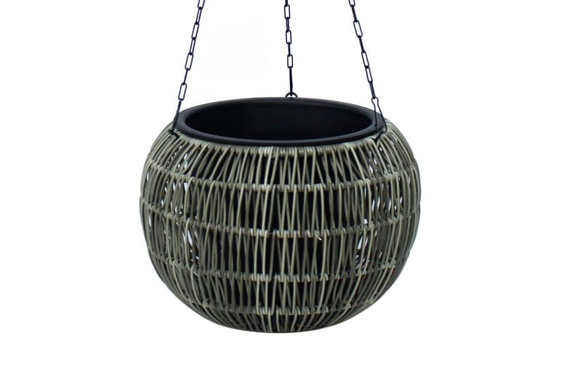 Wicker Hängande Kruka D32xH22 cm Grå - Utemöbler - Övrigt utemöbler - Tillbehör utomhus - Utomhuskrukor