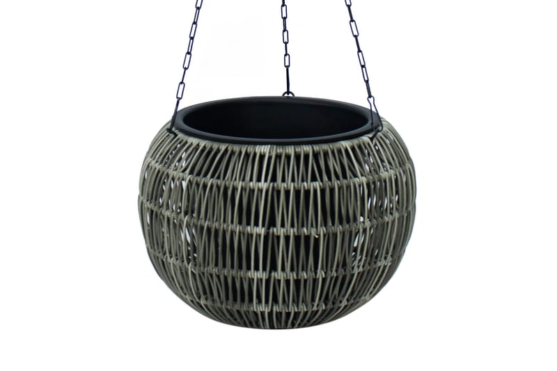 Wicker Hängande Kruka D32xH22 cm Grå - Stor blomkruka - Utomhuskrukor