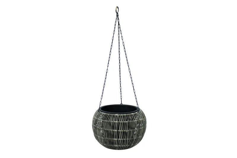 Wicker Hängande Kruka D32xH22 cm Grå, undefined