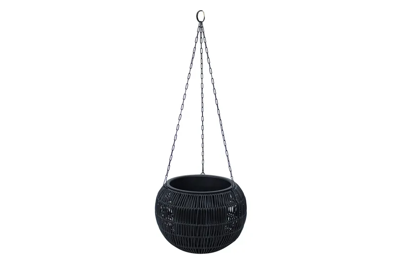Wicker Hängande Kruka D32xH22 cm Svart, undefined