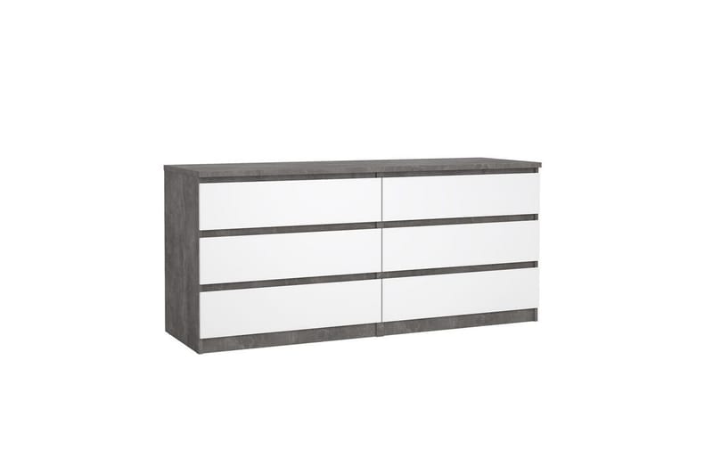 Salomns Byrå 70,1 cm - Oxidbetong/vit högglans - Förvaring - Förvaringsmöbler - Byrå