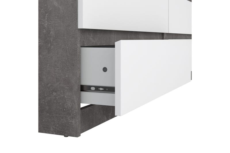 Salomns Byrå 70,1 cm - Oxidbetong/vit högglans - Förvaring - Förvaringsmöbler - Byrå