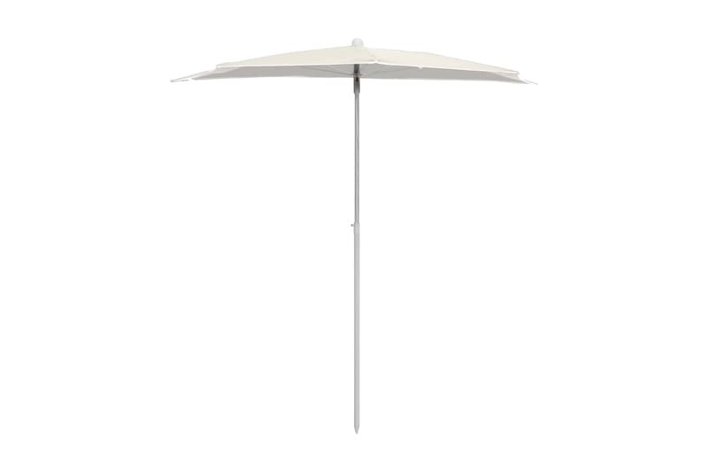Halvrunt parasoll med stång 180x90 cm sand - Vit - Utemöbler - Solskydd - Parasoll