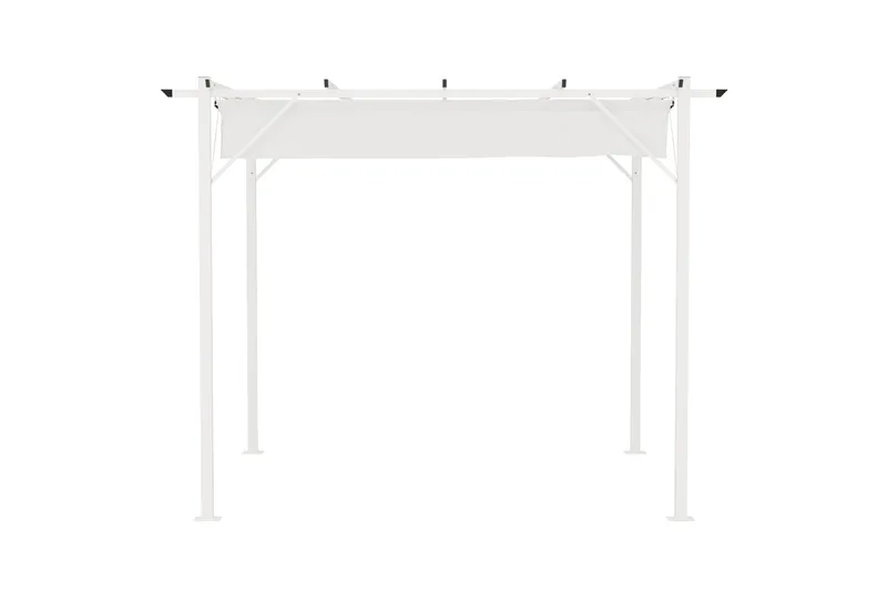 Loppes Pergola med skjutbart tak 3x3 m i stål - Vit - Utemöbler - Solskydd - Pergola
