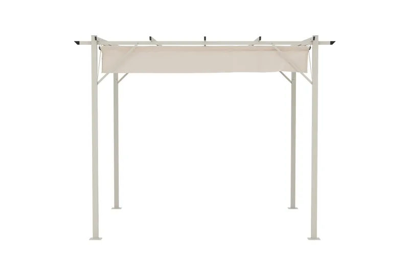 Loppes Pergola med skjutbart tak 3x3 m i stål - Beige - Utemöbler - Solskydd - Pergola