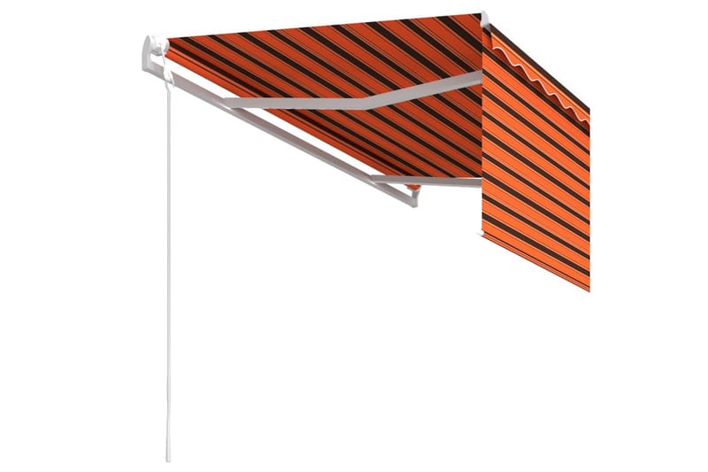 Automatiserad markis med rullgardin 3x2,5 m orange och brun - Orange - Utemöbler - Solskydd - Markiser - Fönstermarkis