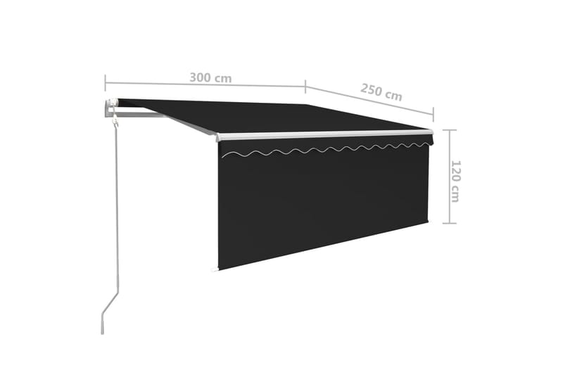 Automatiserad markis med rullgardin 3x2,5m cm antracit - Antracit - Utemöbler - Solskydd - Markiser - Fönstermarkis