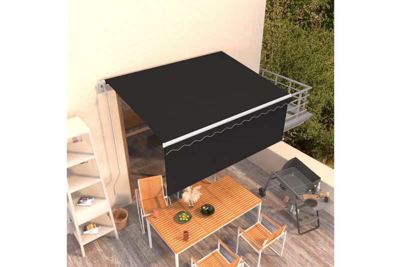 Automatiserad markis med rullgardin 3x2,5m cm antracit - Antracit - Utemöbler - Solskydd - Markiser - Fönstermarkis