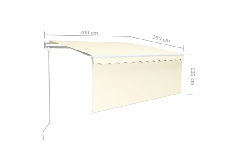 Automatiserad markis med rullgardin 3x2,5m cm gräddvit - Kräm - Utemöbler - Solskydd - Markiser - Fönstermarkis