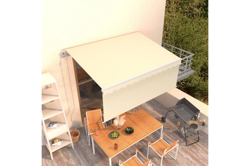 Automatiserad markis med rullgardin 3x2,5m cm gräddvit - Kräm - Utemöbler - Solskydd - Markiser - Fönstermarkis