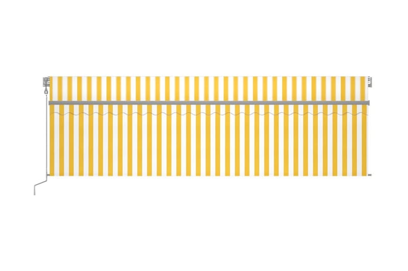 Automatiserad markis med rullgardin 5x3 m gul och vit - Gul - Fönstermarkis - Markiser