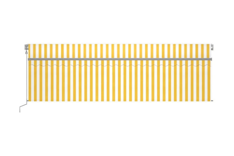 Automatiserad markis med rullgardin 5x3 m gul och vit - Gul - Fönstermarkis - Markiser - Solskydd fönster