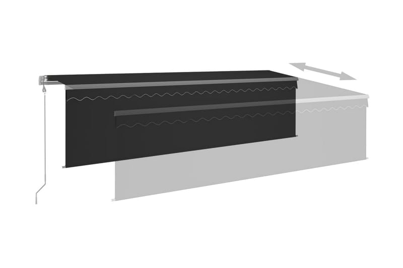 Automatiserad markis med rullgardin 5x3m antracit - Antracit - Fönstermarkis - Markiser