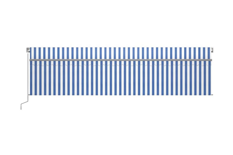 Automatiserad markis med rullgardin 6x3m blå/vit - Blå - Fönstermarkis - Markiser