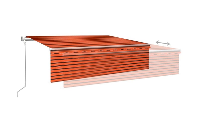 Automatiserad markis med rullgardin 6x3m orange/brun - Orange - Fönstermarkis - Markiser
