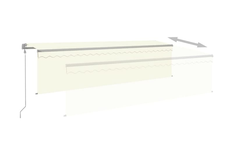 Automatiserad markis rullgardin vindsensor LED 5x3m gräddvit - Kräm - Fönstermarkis - Markiser
