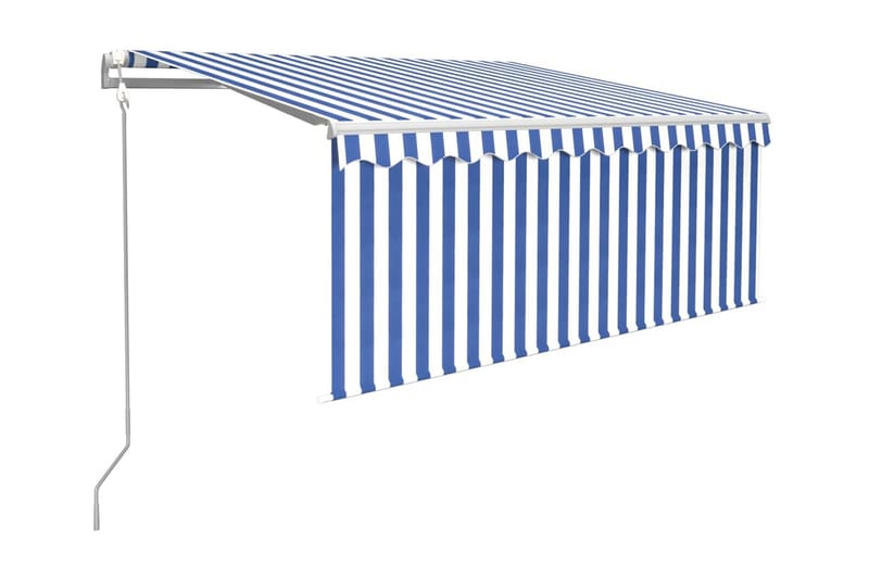 Automatiserad markis vindsensor rullgardin LED 3x2,5m blå/vi - Blå - Utemöbler - Solskydd - Markiser - Fönstermarkis