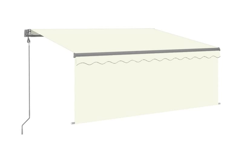 Automatisk infällbar markis med rullgardin 3,5x2,5 m gräddvi - Kräm - Fönstermarkis - Markiser